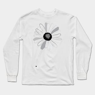 Line Drawing: Sunflower Long Sleeve T-Shirt